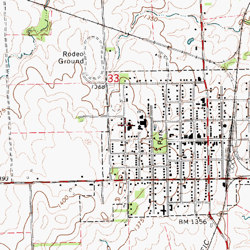 Topographic Map of Kyle Trueblood Elementary School, KS