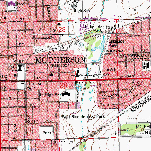 Topographic Map of Early Childhood Center, KS