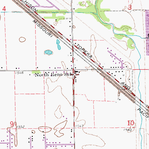 Topographic Map of Reno Valley Middle School, KS