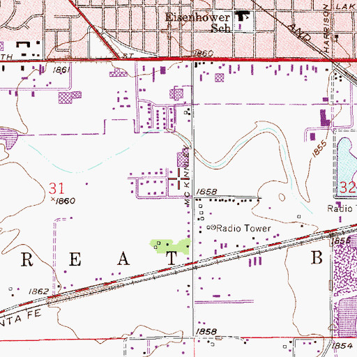 Topographic Map of Central Kansas Christian Academy, KS