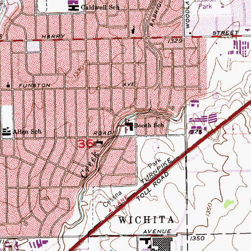 Topographic Map of Booth Early Childhood Preschool, KS
