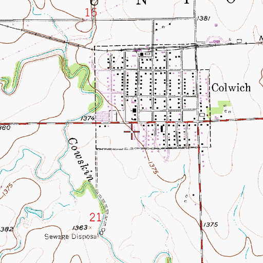 Topographic Map of Colwich Elementary School, KS
