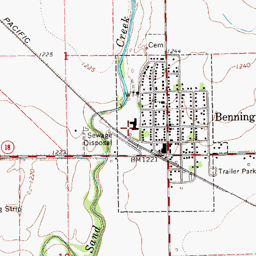 Topographic Map of Bennington Elementary School, KS