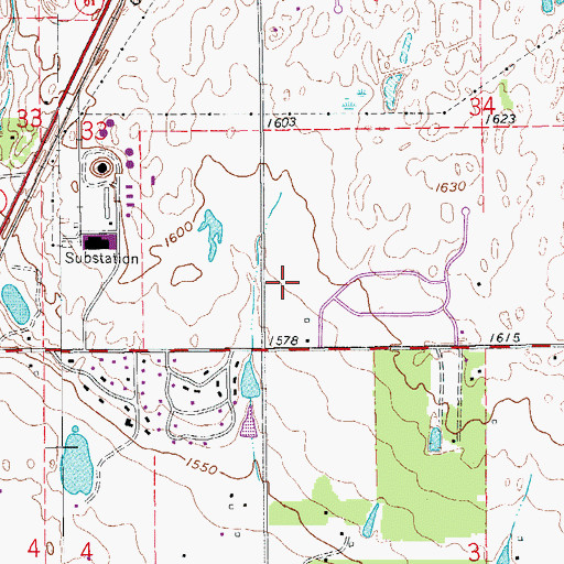 Topographic Map of Prairie Hills Middle School, KS
