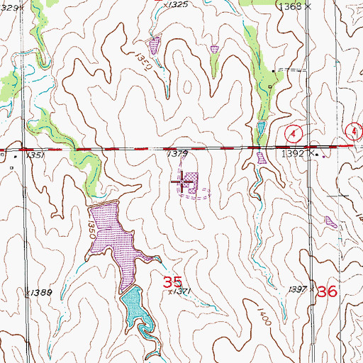 Topographic Map of Southeast Saline Elementary School, KS