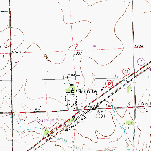 Topographic Map of Saint Peter Catholic School, KS