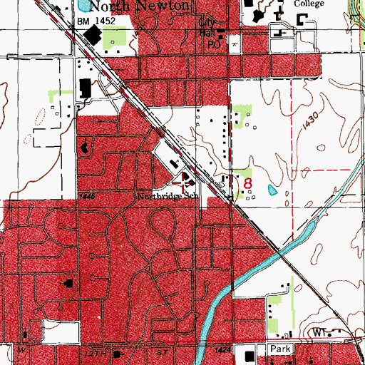 Topographic Map of Northridge Elementary School, KS