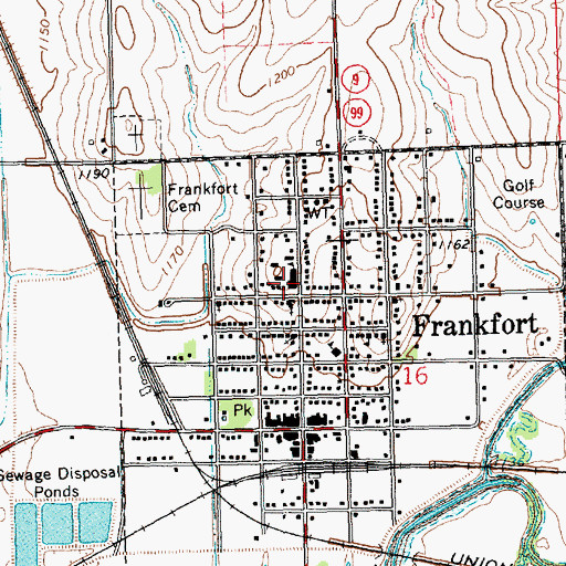 Topographic Map of Frankfort Elementary School, KS