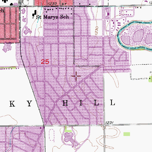 Topographic Map of Stewart Elementary School, KS