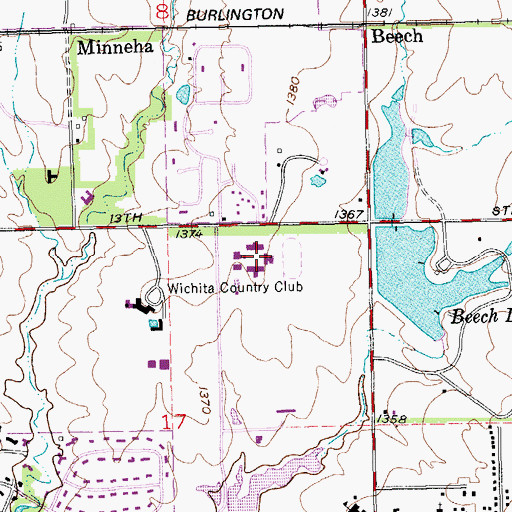 Topographic Map of Wichita Collegiate School, KS