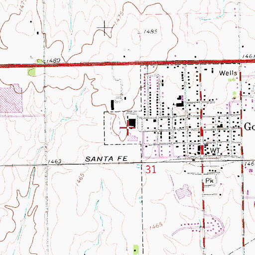 Topographic Map of Challenger Intermediate School, KS