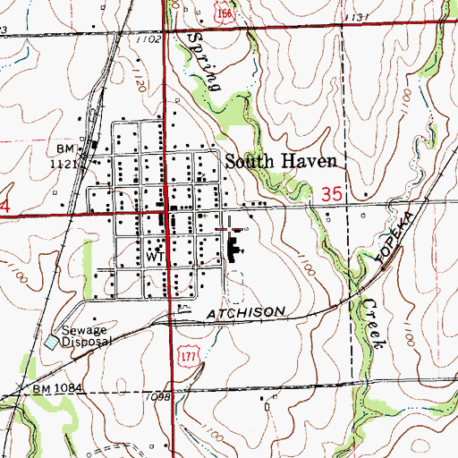 Topographic Map of South Haven Elementary School, KS