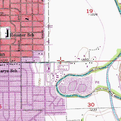 Topographic Map of Emmanuel Christian School, KS