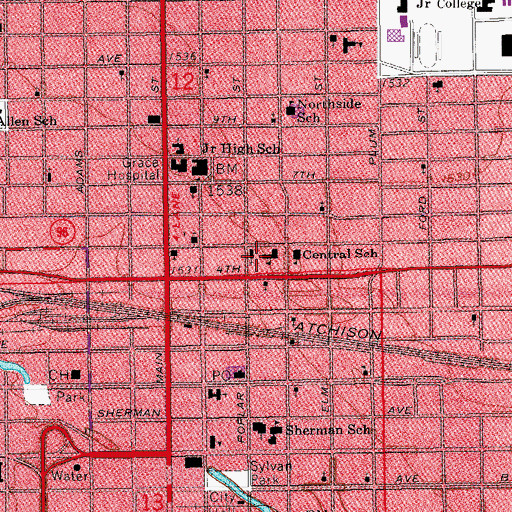 Topographic Map of Saint Teresa Elementary School, KS
