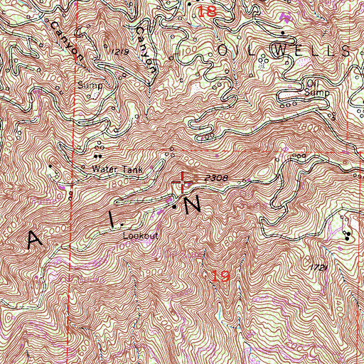 Topographic Map of South Mountain, CA