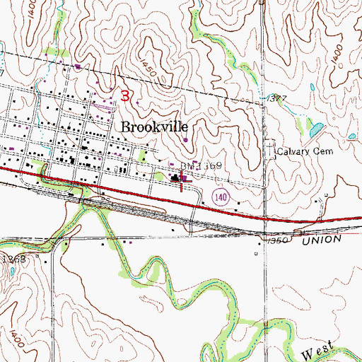 Topographic Map of Ell - Saline Middle School, KS