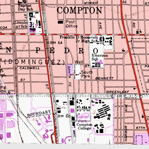 Topographic Map of South Park, CA