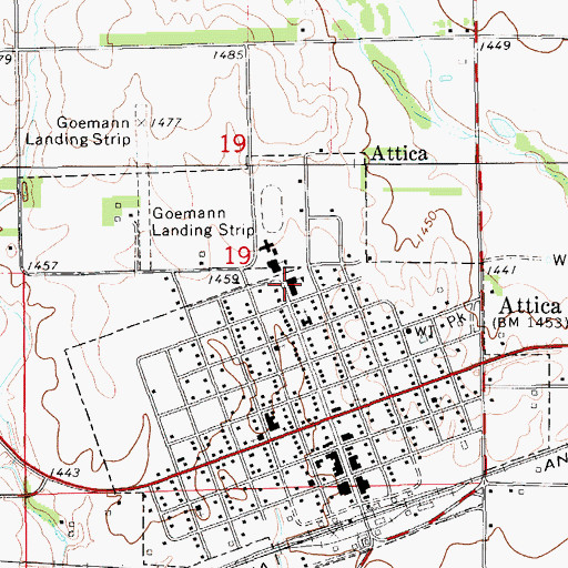 Topographic Map of Puls Elementary School, KS