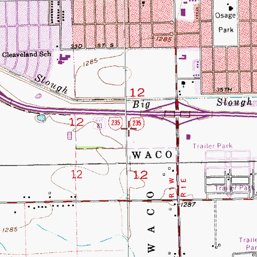 Topographic Map of Bethel Life School, KS