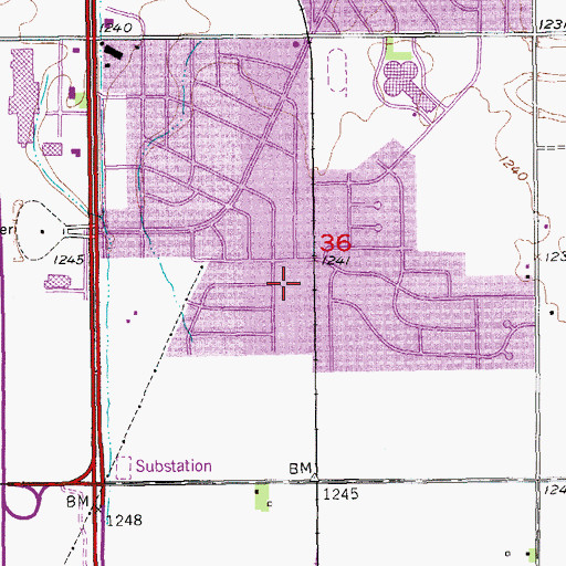 Topographic Map of Coronado Elementary School, KS
