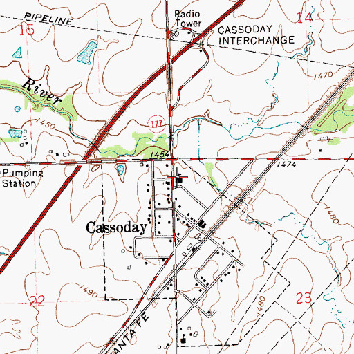 Topographic Map of Flinthills Primary School, KS
