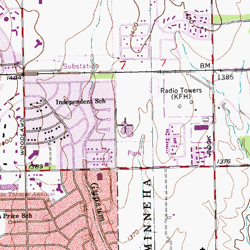 Topographic Map of Coleman Middle School, KS