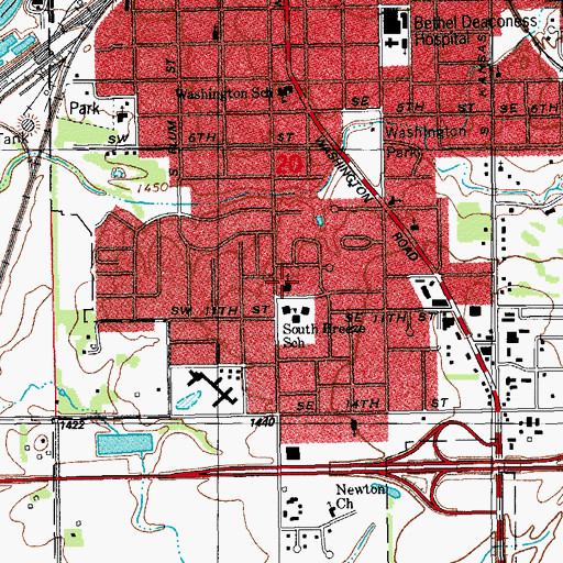 Topographic Map of Newton Bible Christian School, KS