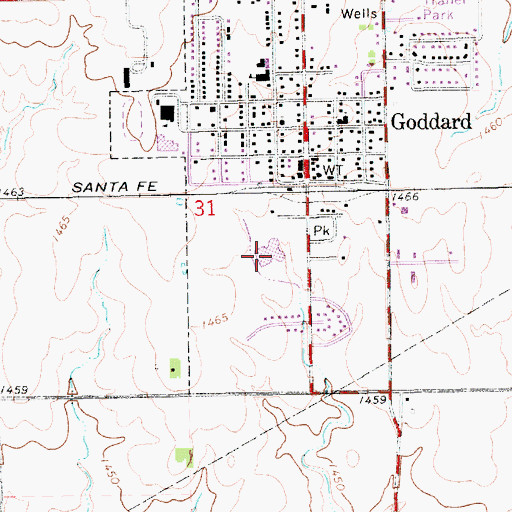 Topographic Map of Discovery Intermediate School, KS