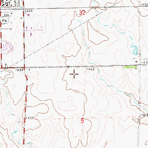 Topographic Map of Amelia Earhart Elementary School, KS