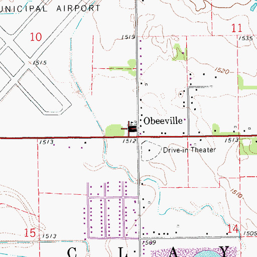 Topographic Map of Obee Elementary School, KS