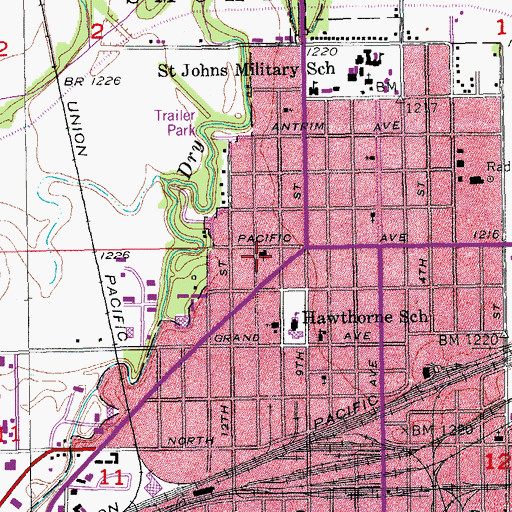 Topographic Map of Salina Seventh-day Adventist School, KS