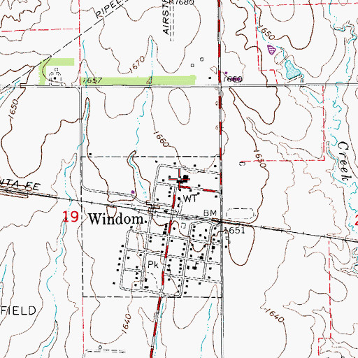 Topographic Map of Windom Elementary School, KS