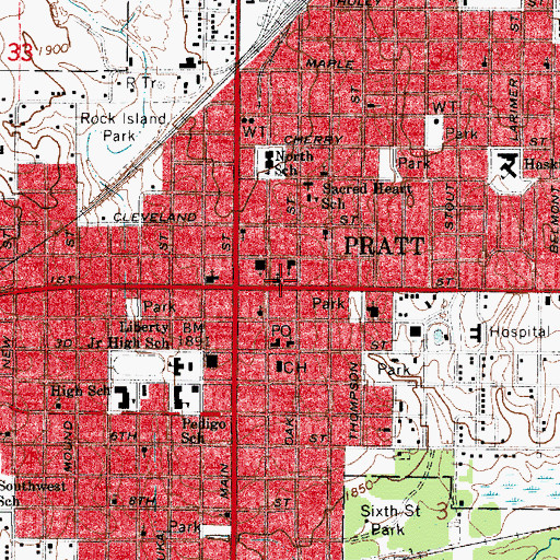 Topographic Map of Productivity Academy Charter School, KS