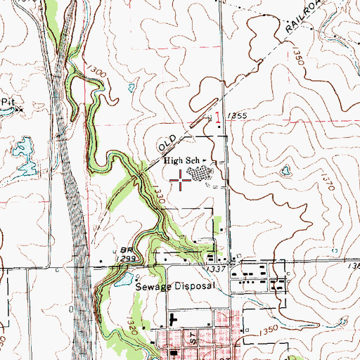Topographic Map of Herington Middle School, KS