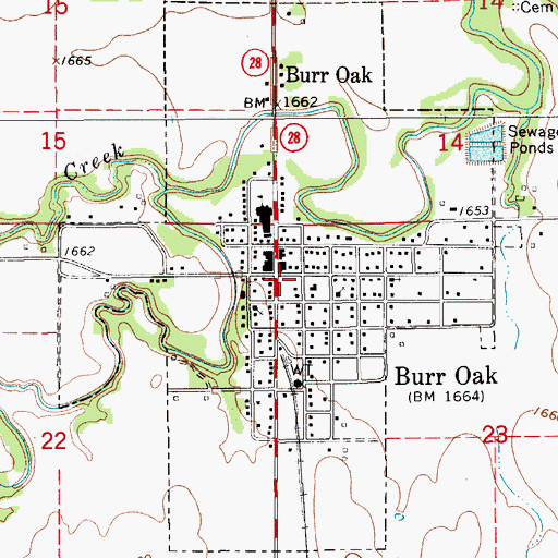 Topographic Map of White Rock Elementary School, KS
