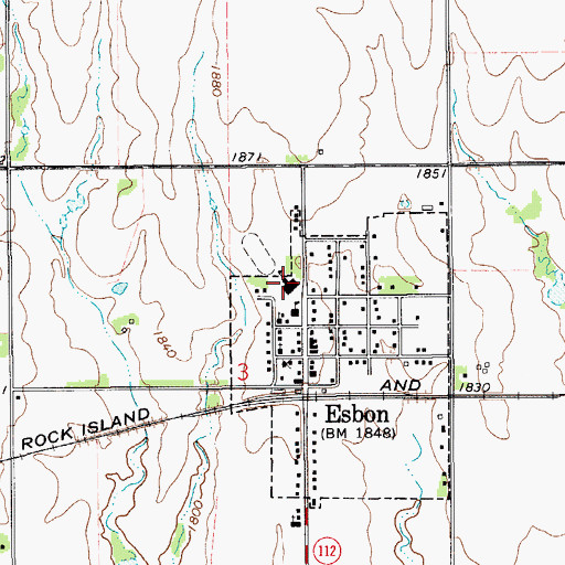 Topographic Map of White Rock Middle School, KS