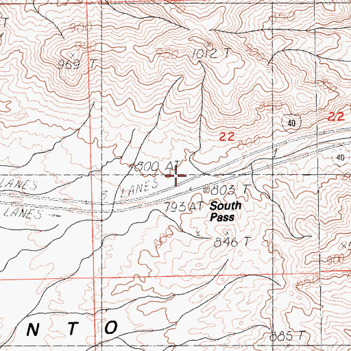 Topographic Map of South Pass, CA