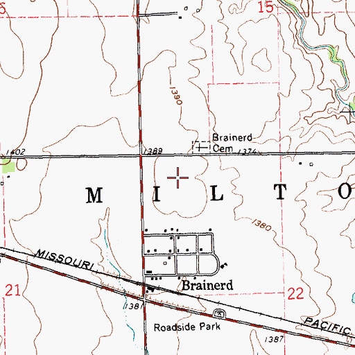 Topographic Map of Remington High School, KS