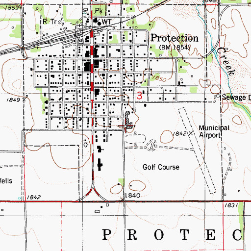 Topographic Map of South Central Middle School, KS