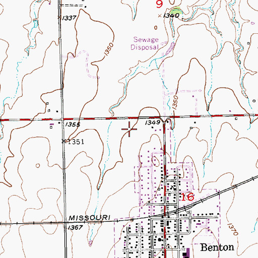 Topographic Map of Circle Middle School, KS