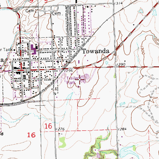 Topographic Map of Circle High School, KS