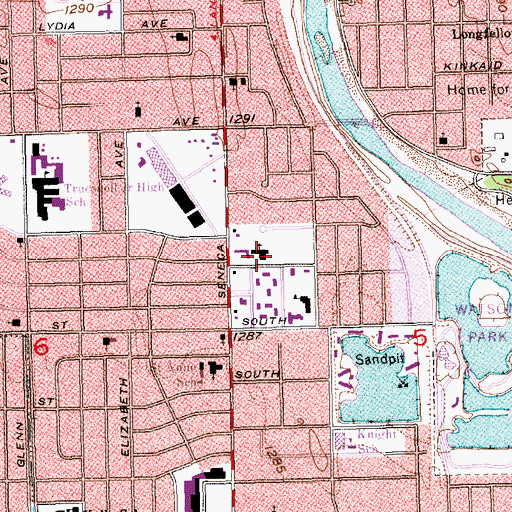 Topographic Map of Bethany Lutheran School, KS
