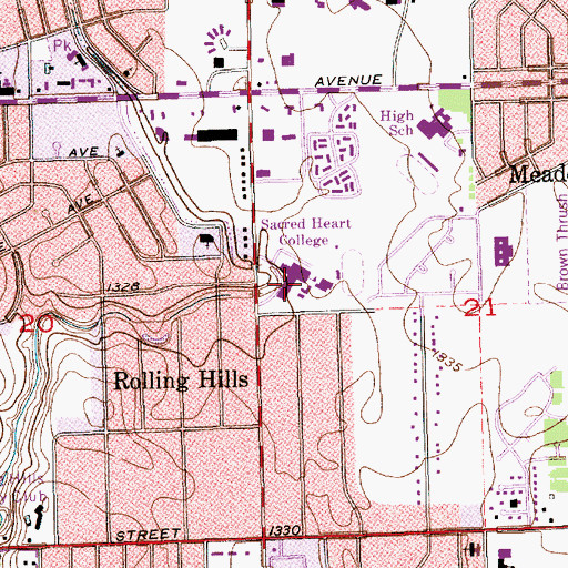 Topographic Map of Wilbur Middle School, KS