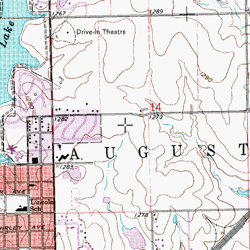 Topographic Map of Ewalt Elementary School, KS