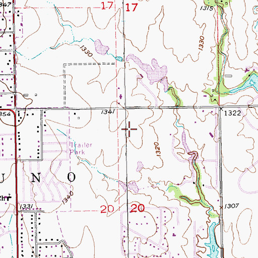 Topographic Map of Andover Central Middle School, KS