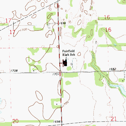 Topographic Map of Fairfield Grade School / Middle School, KS