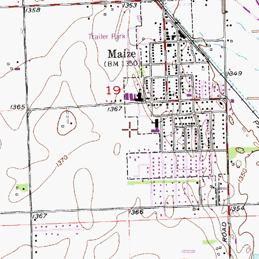 Topographic Map of Maize Elementary School, KS