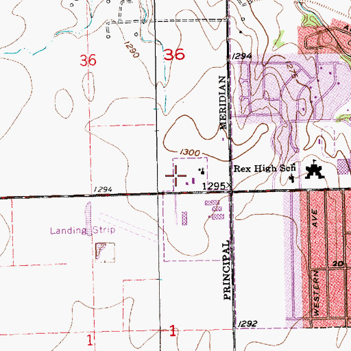 Topographic Map of Saint Cecilia Catholic School, KS
