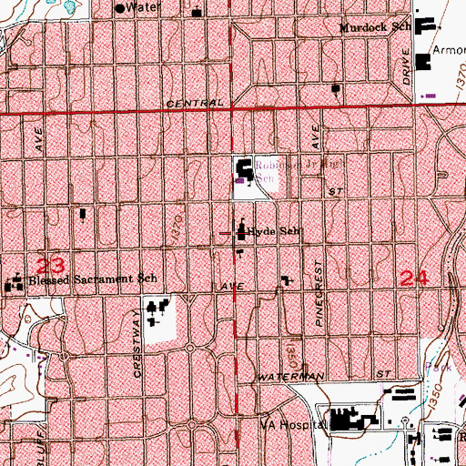 Topographic Map of Hyde Magnet School, KS