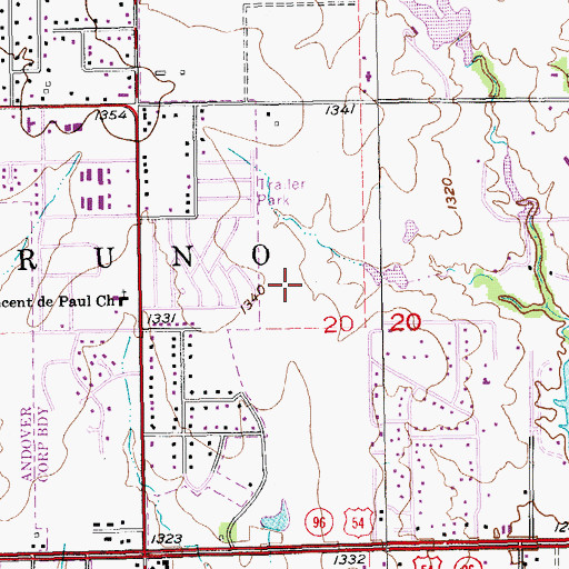 Topographic Map of Sunflower Elementary School, KS